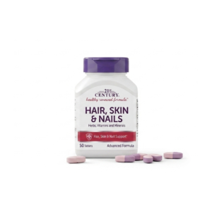 21st Century Advanced Formula Hair, Skin & Nails | Gluten-Free Supplement with Vitamins A, C, E & Herbal Blend | Cosmetic Najm salalah