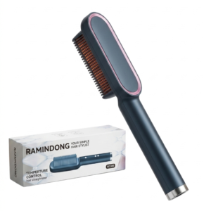 RAMINDONG RD380 Hair Straightener Brush – 2-in-1 Straightening & Curling | Adjustable Temperature Control | Anti-Scalding Design | Ceramic Heating Technology | Cosmetic Najm salalah