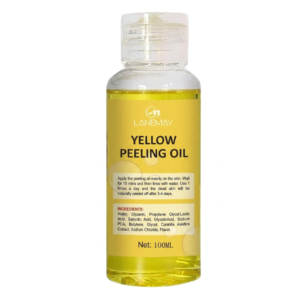 Linimaf Yellow Exfoliating Oil – Body Scrub for Brightening & Reducing Dark Spots | Lactic + Glycolic + Salicylic Acids | For Elbows, Knees & Hands | Cosmetic Najm salalah
