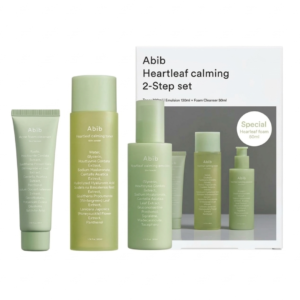 Abib Heartleaf Calming 2-Step Set for Sensitive Skin | Toner + Emulsion + Bonus Acne Cleanser | Soothing & Sebum Control Routine | Cosmetic Najm salalah