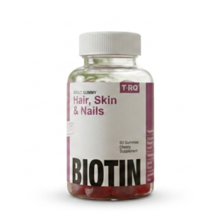 T‑RQ Adult Gummy Hair, Skin & Nails – Biotin + Vitamins C & E Gummies for Hair, Skin & Nail Support | 60 Gummies | Cosmetic Najm salalah
