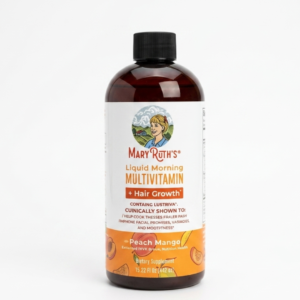 MaryRuth's Liquid Morning Multivitamin + Hair Growth – Peach Mango Liquid Vitamin with Lustriva® | 15 fl oz | Vegan | Cosmetic Najm salalah