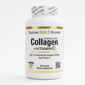California Gold Nutrition Hydrolyzed Collagen + Vitamin C Tablets – Type I & III Collagen for Hair, Skin, Nails & Joints | 250 Tablets | Cosmetic Najm salalah