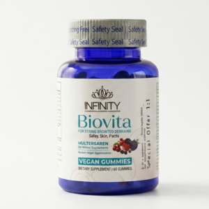 Infinity Biovita Vegan Gummies – Multivitamin Gummies for Hair, Skin & Nails with Mixed Berry Flavor | 30 Gummies | Cosmetic Najm salalah