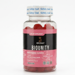 Bronay Biounity Multivitamin Gummies – Strawberry Gummies for Hair, Skin & Nails Health | 60 Gummies | Cosmetic Najm salalah