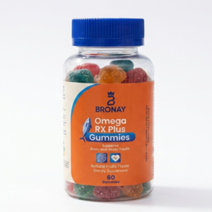 Bronay Omega RX Plus Gummies – Omega‑3, Vitamin D & Vitamin C for Heart, Brain & Immune Health | 60 Gummies | Cosmetic Najm salalah