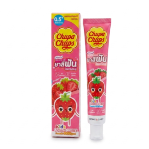 Chupa Chups Kids Toothpaste Strawberry – 1500ppm Fluoride | Sugar-Free Cavity Protection for Toddlers 0.5+ | 40g | Cosmetic Najm salalah