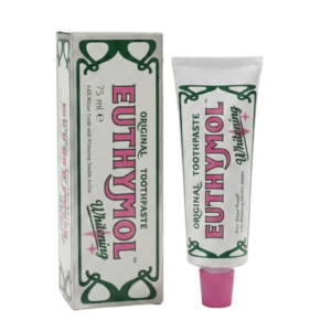 Euthymol Whitening Toothpaste 75ml – 9.6x Whiter Teeth | Double Action Stain Removal with Fluoride & Vitamin E | Classic Metal Tube | Cosmetic Najm salalah