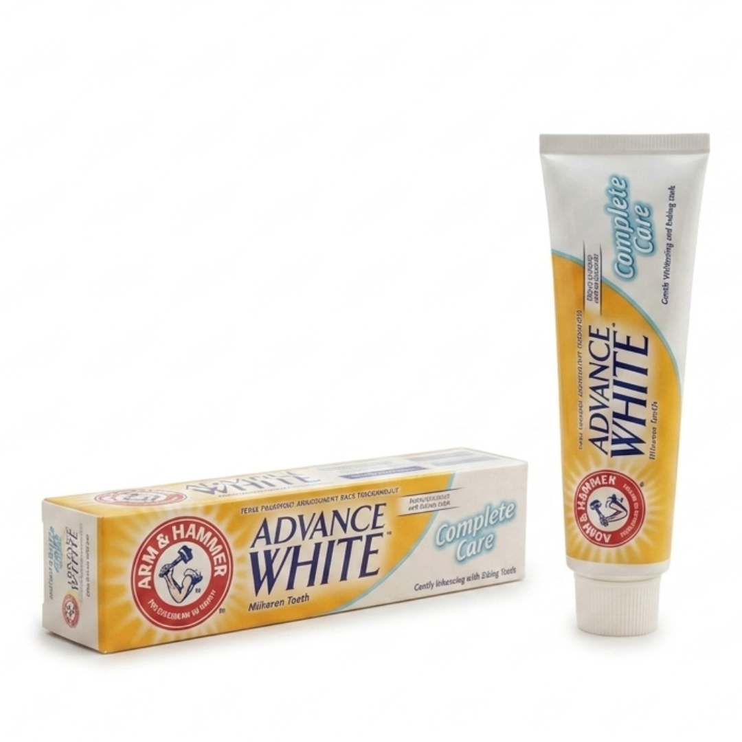 Arm & Hammer Advance White Complete Care Toothpaste 115g – Baking Soda & Peroxide | Fluoride Anti-Cavity, Tartar Control & Gentle Whitening | Cosmetic Najm salalah
