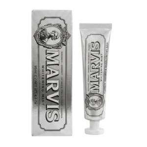 Marvis Whitening Mint Toothpaste 85ml – Italian Luxury Toothpaste | Dual-Silica Technology for Stain Removal | Fluoride, Tartar Control & Fresh Breath | Cosmetic Najm salalah
