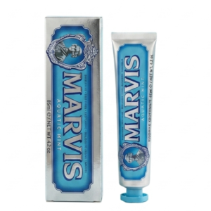 Marvis Aquatic Mint Toothpaste 85ml – Italian Luxury Toothpaste | Fresh Aquatic & Peppermint Flavor | Enamel Building & Long-Lasting Fresh Breath | Cosmetic Najm salalah