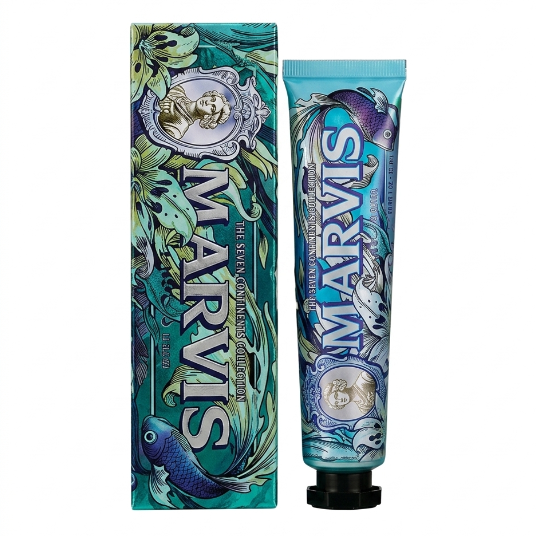 Marvis Sinuous Lily Toothpaste 75ml – Garden Collection | Italian Luxury Toothpaste with Lily & Peppermint | Fluoride & Xylitol for Whitening, Tartar Control & Fresh Breath | Cosmetic Najm salalah