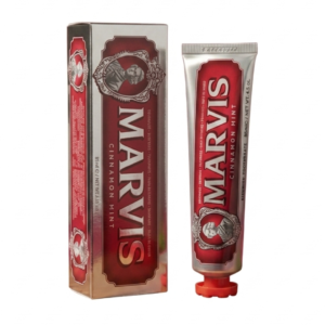 Marvis Cinnamon Mint Toothpaste 85ml – Italian Luxury Toothpaste | Sweet Cinnamon & Brisk Mint | Fluoride-Free, Vegan, Paraben-Free | Plaque Removal, Stain Removal & Fresh Breath | Cosmetic Najm salalah