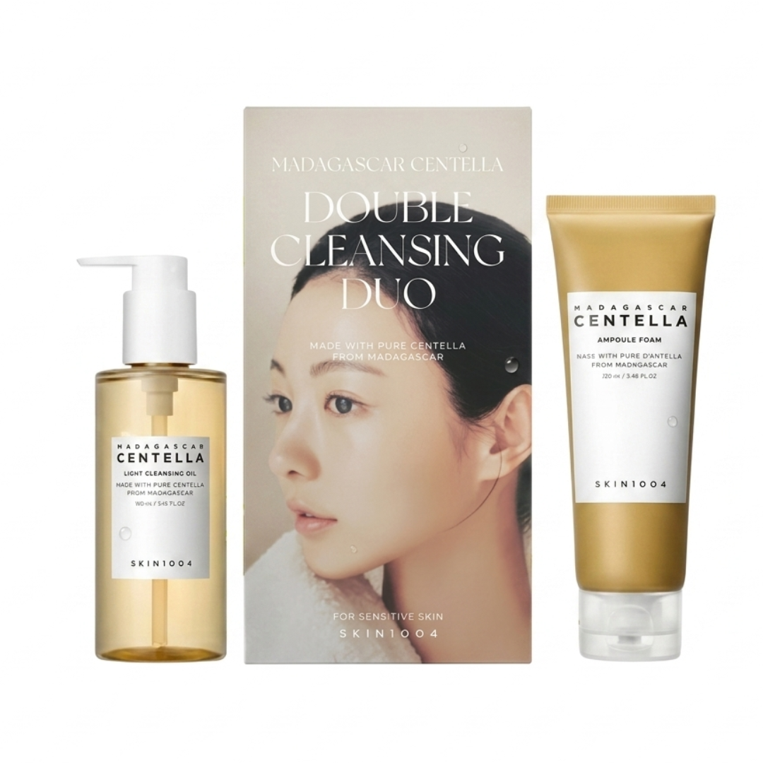 SKIN1004 Madagascar Centella Dual Cleansing Set – Soothing Oil & Foam Cleanser for All Skin Types | 200ml + 125ml | Cosmetic Najm salalah