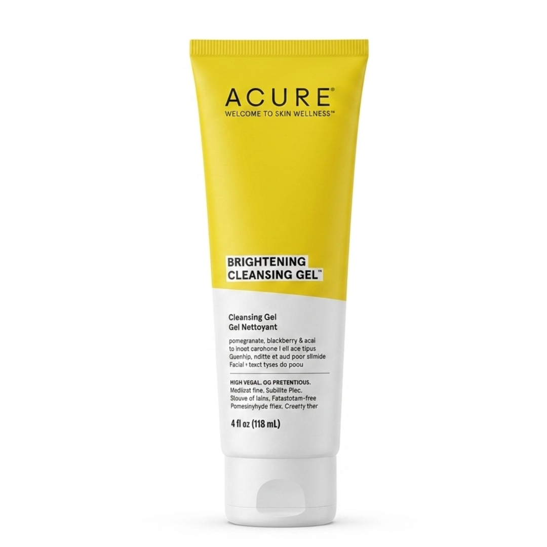 Acure Brightening Cleansing Gel – Vegan Facial Wash with Pomegranate & Acai Berry for Radiant Skin | Cruelty-Free | Cosmetic Najm salalah