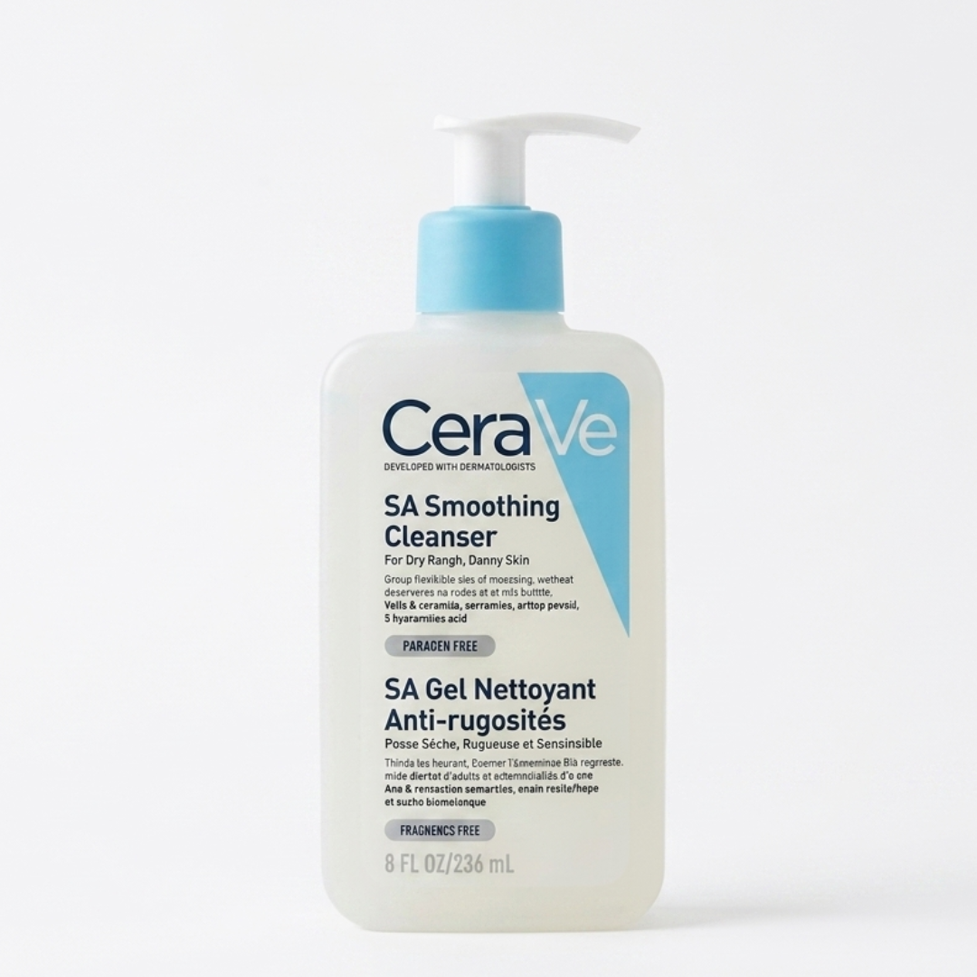 CeraVe SA Smoothing Cleanser – Salicylic Acid Face & Body Wash for Rough, Cracked Skin | 0.5% BHA | Fragrance-Free | Cosmetic Najm salalah