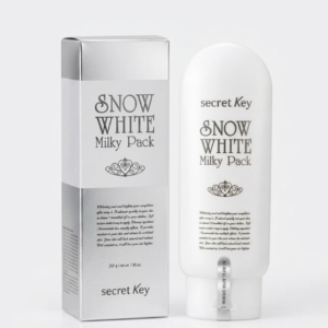 Secret Key Snow White Milky Pack 200g – Korean Brightening Wash-Off Mask | Niacinamide for Instant Radiance, Moisture & Soothing | 2-3 Minute Treatment | Cosmetic Najm salalah