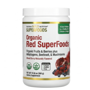 California Gold Nutrition Superfoods Organic Red SuperFoods Powder – Berry Flavor | Fruit, Beet & Mushroom Blend | Vegan, Gluten-Free | Cosmetic Najm salalah