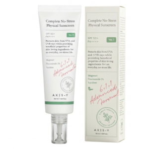 AXIS-Y Complete No-Stress Physical Sunscreen SPF 50+ PA++++ – Mineral Sunscreen with Niacinamide & SYN-Coll | Korean Skincare | Cosmetic Najm salalah