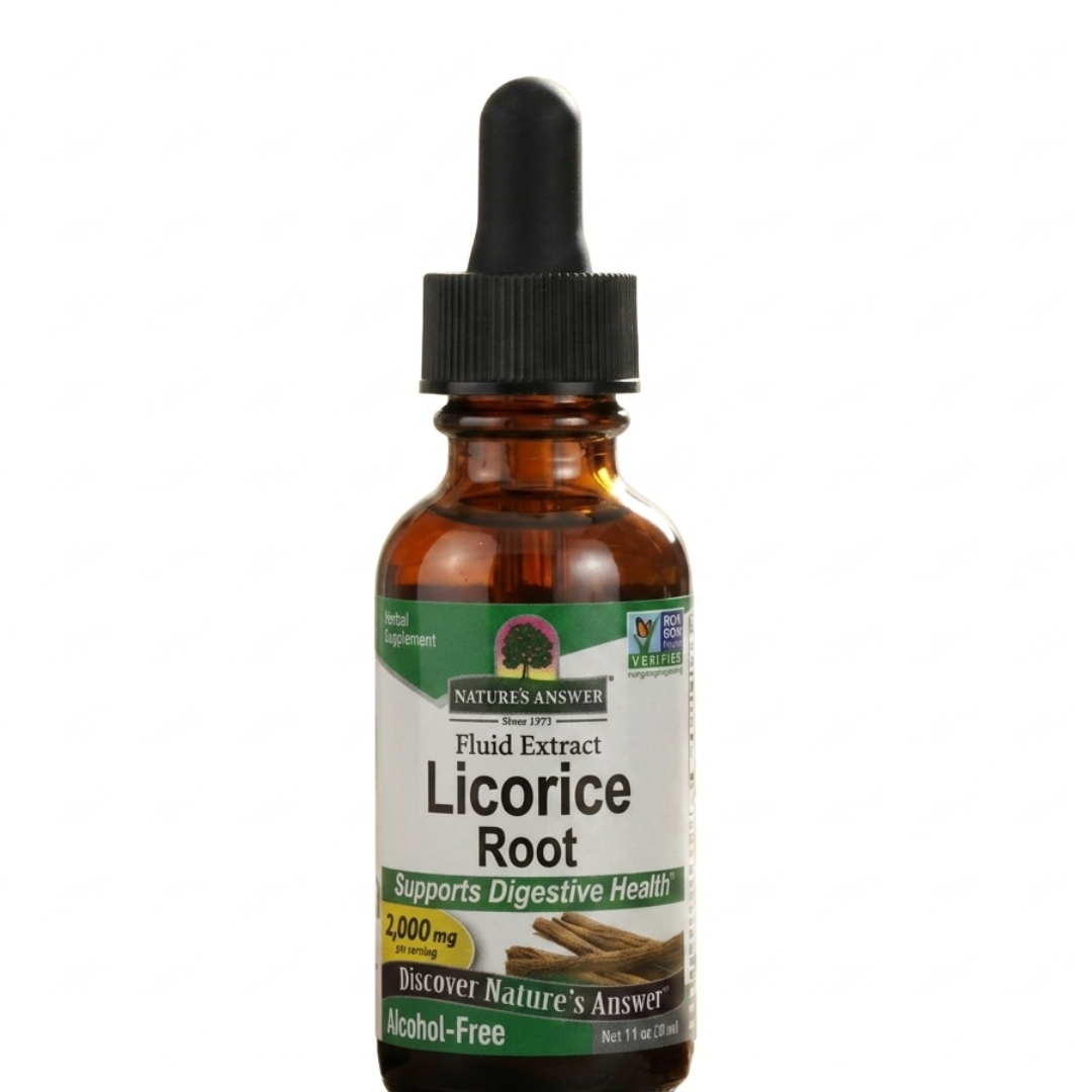 Nature's Answer Licorice Root Fluid Extract – Alcohol-Free Digestive & Skin Wellness Supplement | 2,000mg Herb Equivalent | 30ml | Cosmetic Najm salalah