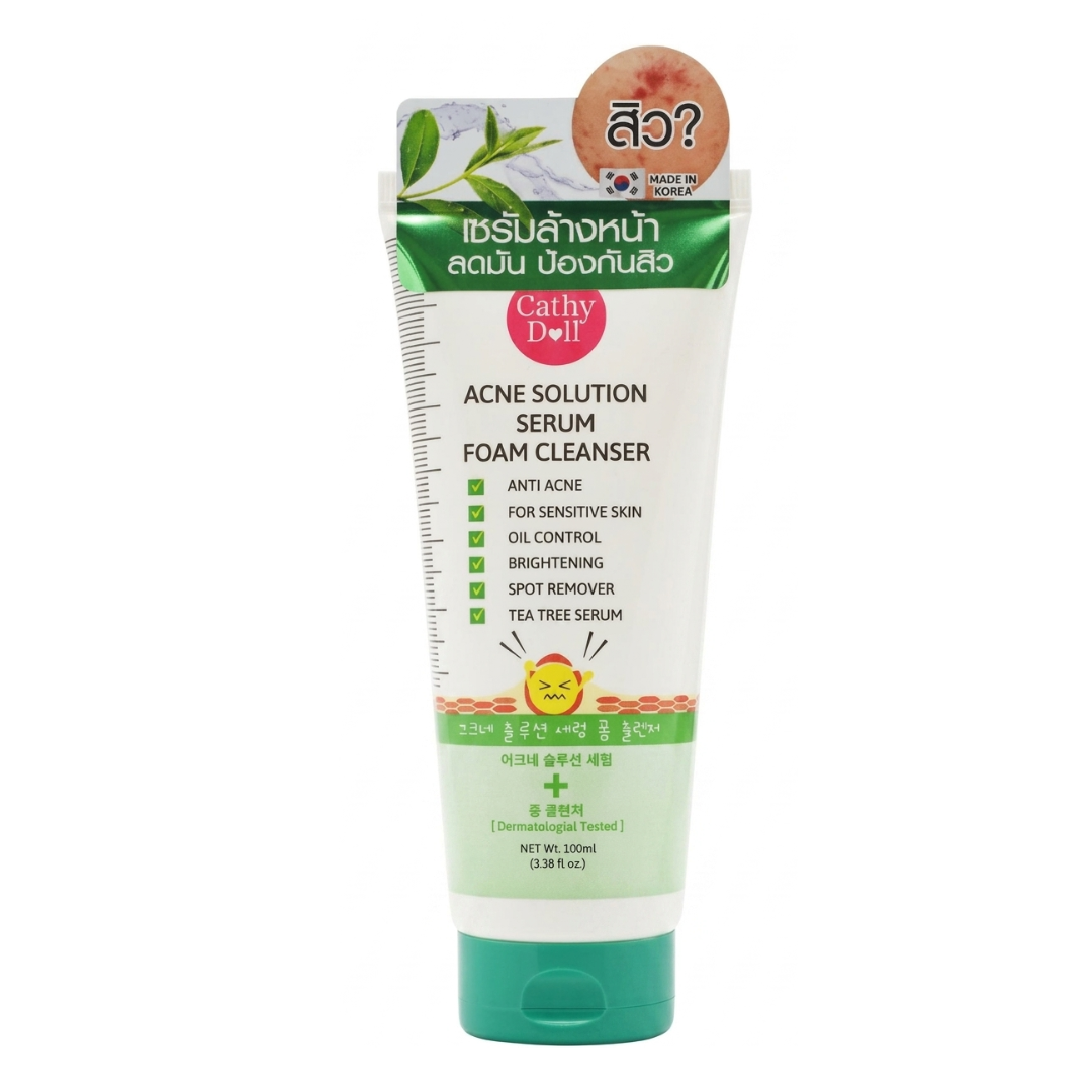 Cathy Doll Acne Treatment Foaming Face Wash – Tea Tree Oil & Salicylic Acid Facial Wash for Oily & Acne-Prone Skin | Cosmetic Najm salalah