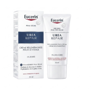 Eucerin UreaRepair Regenerating Face Cream – 5% Urea + Lactate | 48-Hour Hydration & Barrier Repair for Dry Skin | 50mL | Cosmetic Najm salalah