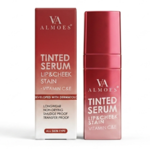 Almoes Tinted Serum Lip & Cheek Stain – Vitamin C + E | Multi‑Use Long‑Lasting Liquid Blush & Lip Tint | Skincare‑Infused Color | Cosmetic Najm salalah