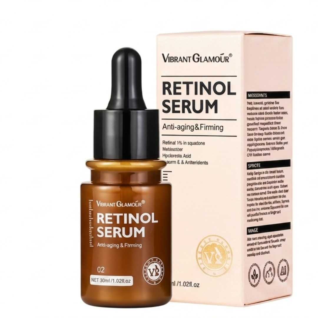 Vibrant Glamour Retinol Serum – 1% Retinol + Squalane Anti-Aging Serum | For Wrinkles, Firmness & Hydration (30ml) | Cosmetic Najm salalah
