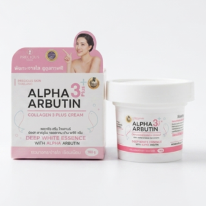 Precious Skin Thailand Alpha Arbutin Collagen 3+ Cream – Brightening & Firming Cream with Alpha Arbutin & Marine Collagen | For Face & Body | 100g | Cosmetic Najm salalah