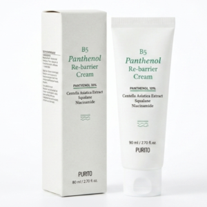 PURITO B5 Panthenol Re-barrier Cream – 10% Panthenol Recovery Cream for Sensitive Skin | Restores Skin Barrier | Vegan, Fragrance-Free – 80ml | Cosmetic Najm salalah