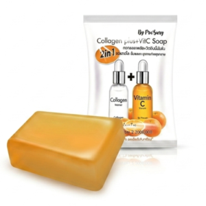Piwsuay Collagen & Vitamin C Soap – 2-in-1 Brightening Bar | Hydrolyzed Collagen + Vitamin C for Radiant, Youthful Skin | Cosmetic Najm salalah