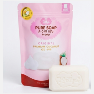Aura White Jelly Soap – Skin Whitening & Anti-Aging Bar | Glutathione + Coconut Oil | Spot & Wrinkle Reduction | 100g | Cosmetic Najm salalah