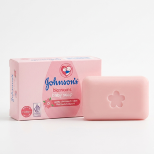 Johnson's Blossoms Baby Soap – Gentle 2-in-1 Cleanser & Moisturizer | 24-Hour Softness | Clinically Proven for Newborn Skin | Cosmetic Najm salalah