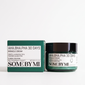 Some By Mi AHA BHA PHA 30 Days Miracle Cream – 70% Centella & Tea Tree | Exfoliating Moisturizer for Sensitive, Oily Skin | 60g | Cosmetic Najm salalah
