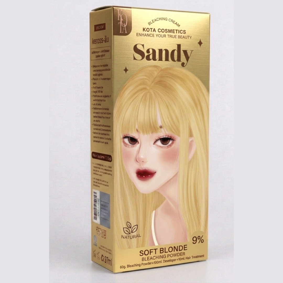 KOTA COSMETICS Sandy Soft Blonde Bleaching Cream – Organic Formula with Korean Ginseng | Lightens to Soft Blonde | Bleaching Kit | Cosmetic Najm salalah