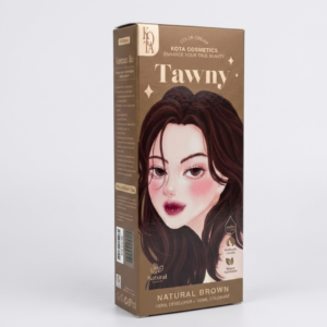 Kota Cosmetics Tawny Natural Brown Hair Color Cream – Nourishing Formula with Olive Oil, Coconut Oil & Aloe Vera | 100ml + 100ml | Cosmetic Najm salalah