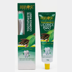 BBROSE Color Licorice Root Toothpaste – Natural Herbal Oral Care | Anti-Cavity, Plaque Reduction, Fresh Breath | 150g + Toothbrush | Cosmetic Najm salalah