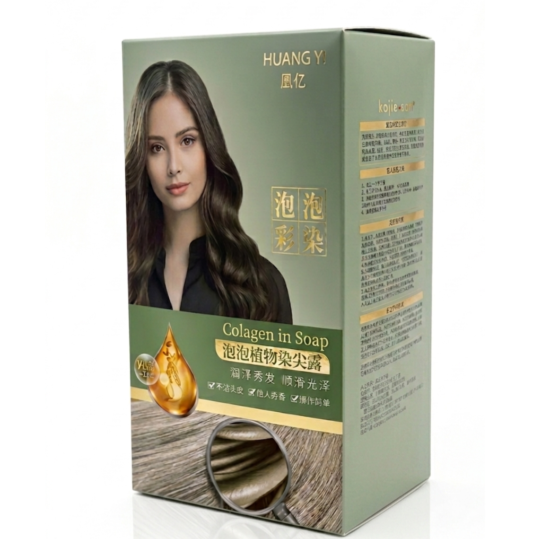 JANGOU Botanical Bubble Hair Dye Shampoo – Plant-Based | Easy Home Use | No Scalp Staining | Natural Black | Cosmetic Najm salalah