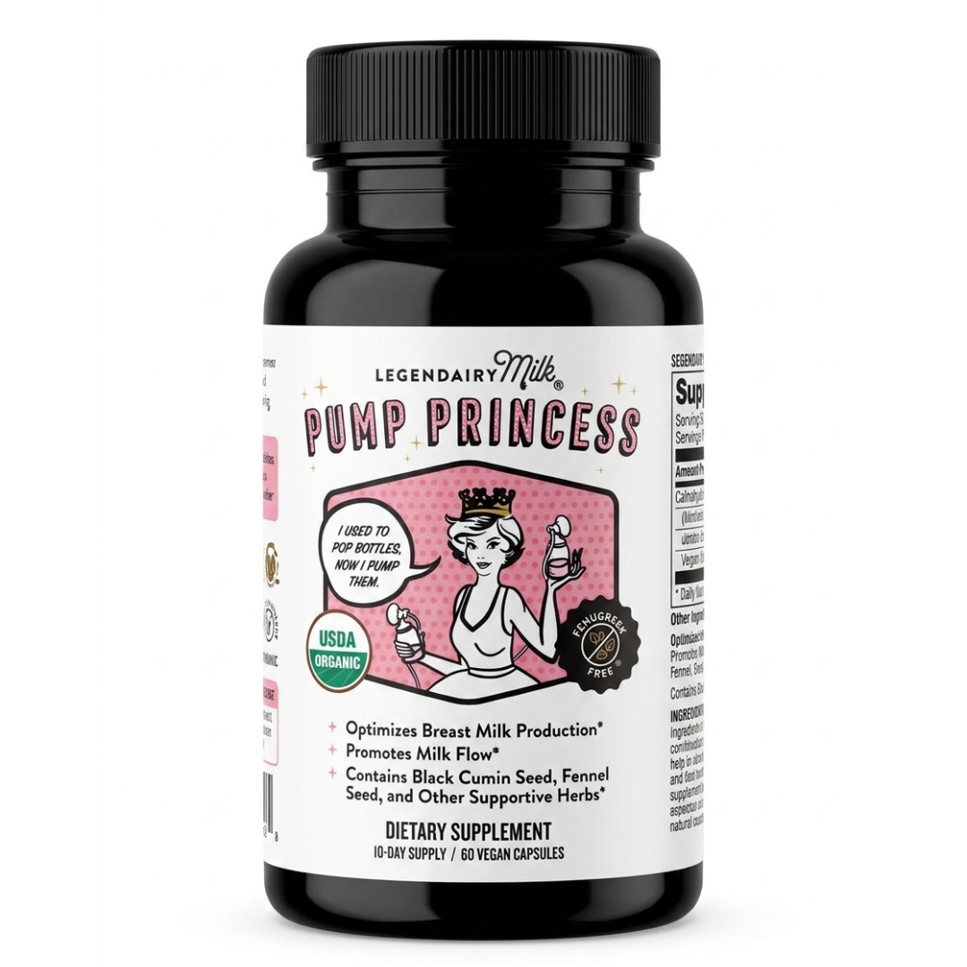 Legendairy Milk Pump Princess – Organic Lactation Supplement | Fenugreek-Free | Supports Breast Milk Production | 60 Vegan Capsules | Cosmetic Najm salalah