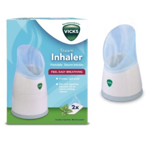 Vicks Portable Steam Inhaler V1300 – Warm Steam Relief for Cough & Congestion | Compact & Lightweight | Uses VapoPads | Cosmetic Najm salalah