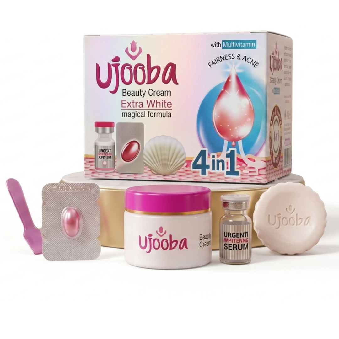 Ujooba 4-in-1 Beauty Set – Complete Skinement System with Cream, Serum & Soap | Cosmetic Najm salalah